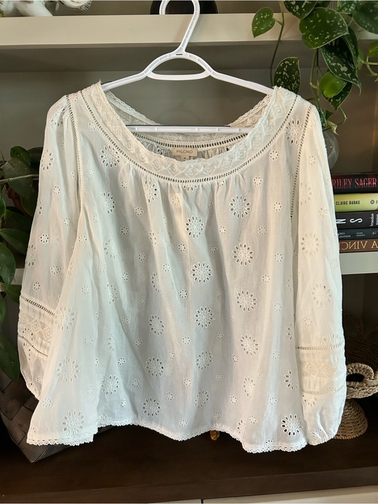Pilcro Tops - Pilcro/ Anthropologie White Eyelet Peasant Blouse